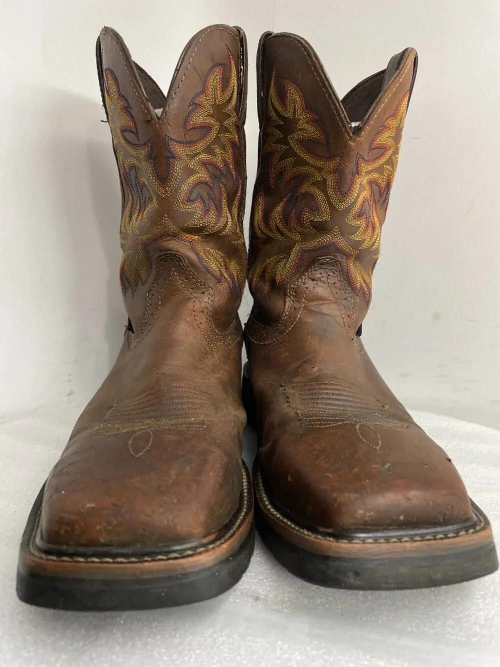 Justin Driller Leather Steel Toe Waterproof Work Western Boots Men's 11.5 D